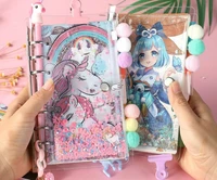 kawaii paillete students notebook set a6 bling bling colorful diary book girls hand account book unicorn journal planner