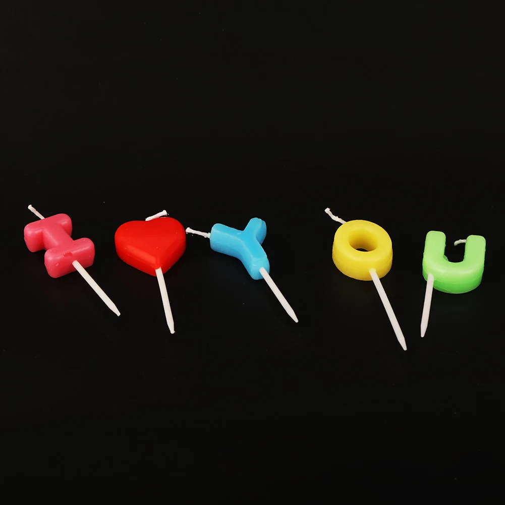 Музыкальная Светодиодная свеча с надписью I LOVE YOU, вечерние, праздничные, на день рождения, свадьбу, романтическая Свеча для торта, на Рождество