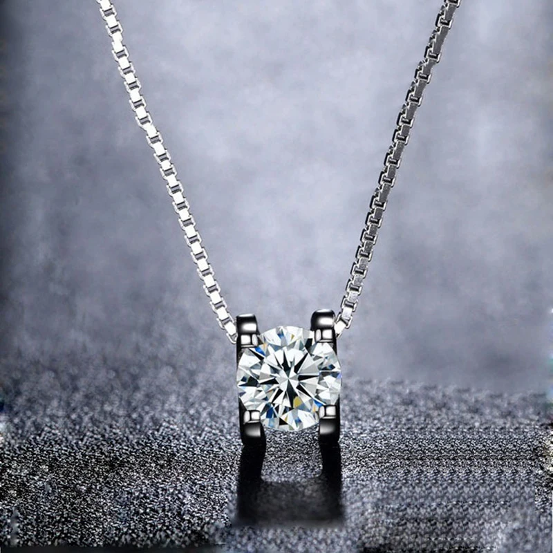 BOEYCJR 925 серебро 0.5ct/1ct/2ct F цвет Moissanite VVS помолвка элегантная Свадебная подвеска, ожерелье для женщин Подарок на годовщину
