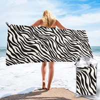 microfiber quick dry bath towel portable large beach blanket color zebra adult outdoor travel swimming bath free storage 27 5 x