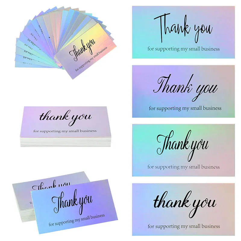 

50pcs 5*9cm Thank You Card Merchant Cake Shop Shopping Gift Postcard Greeting Laser Cut Wedding Invitations Supplies