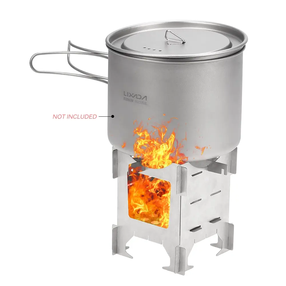 Легкая титановая Складная дровяная плита походная для пикника печь