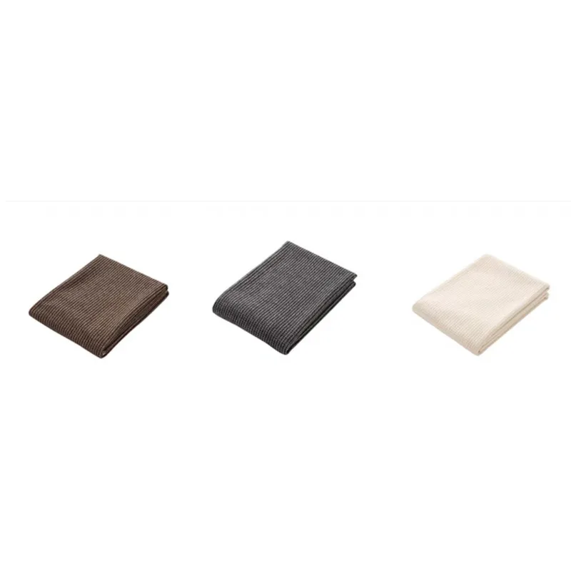 Manta de lana 100% de marca de lujo, funda de sof&aacute; de lana suave, bufanda c&aacute;lida port&aacute;til, chal, colcha a cuadros en la cama, forro polar de punto-0