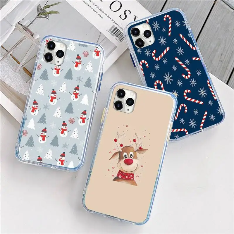 

Christmas Cartoon Deer Phone Case For iphone 12 5 5s 5c se 6 6s 7 8 plus x xs xr 11 pro max mini