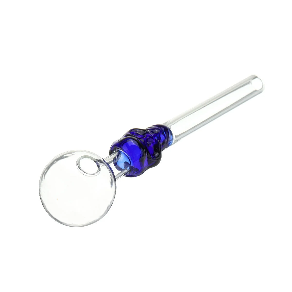 

5 Inch Portable Glassware Handy Blue Skull Glass Straw Pipe