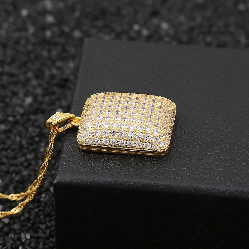 Ожерелье с прямоугольным дизайном из кубического циркония очаровательное