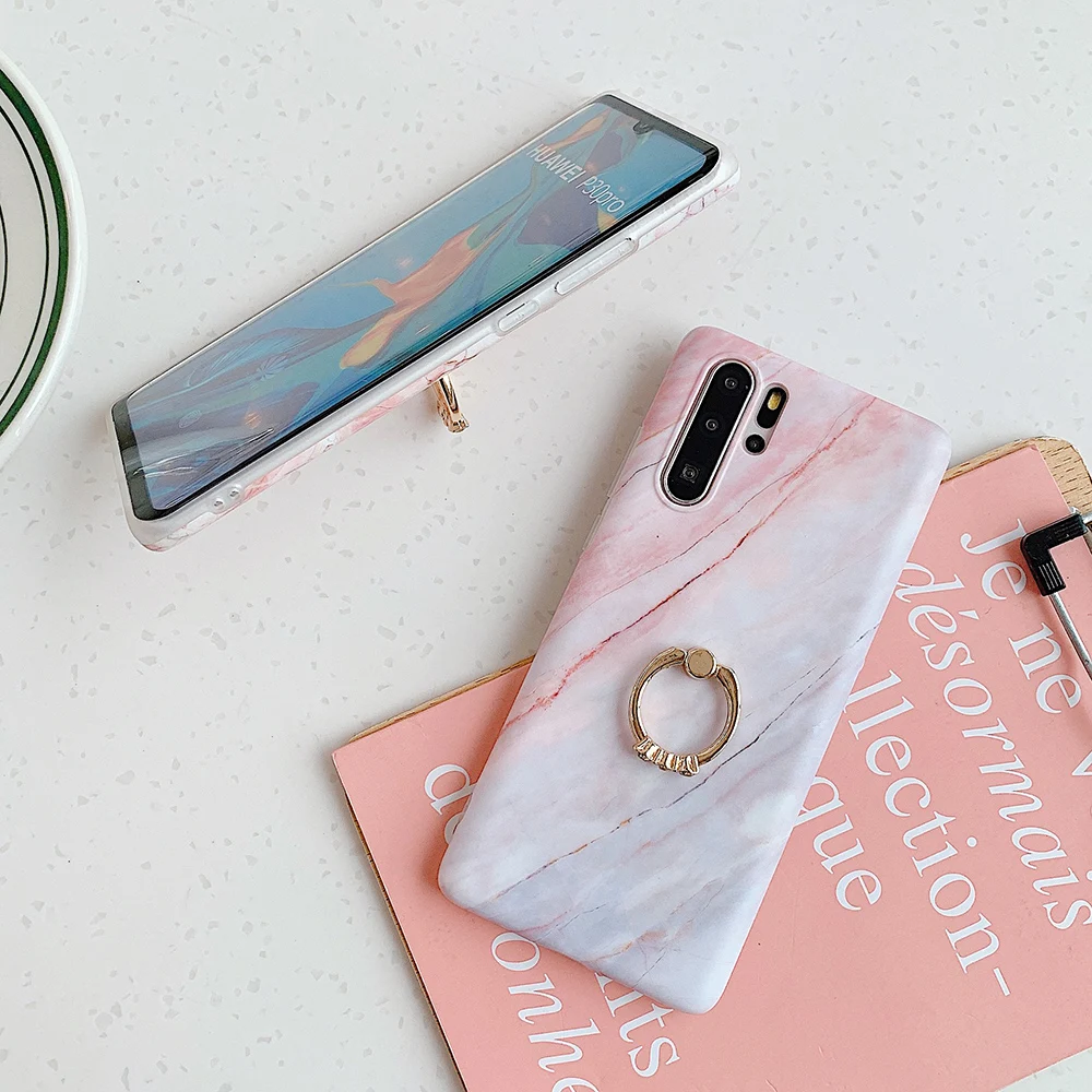 suyacs classic vintage marble phone case for huawei p40 p20 p30 lite pro soft imd back cover free global shipping