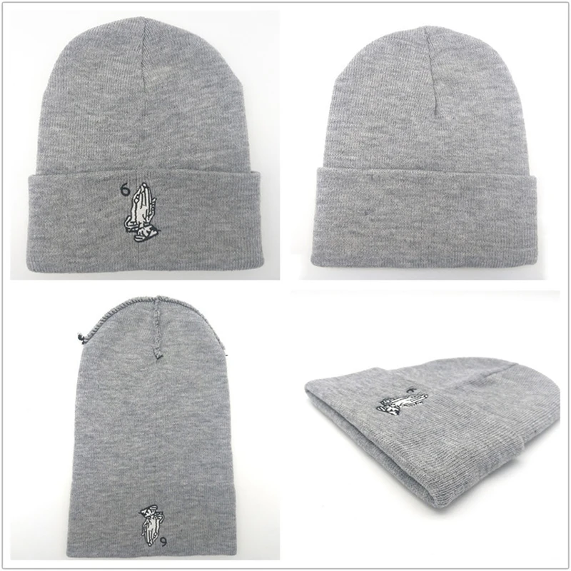 

2021 Autumn/winter Women's Hot-selling Embroidery Floral Woolen Hat Knitted Warm Hat Explosion-proof Ski Cap Hood Cap