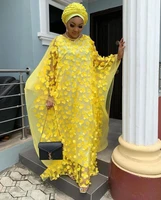 african fashion women clothing dashik guipure abaya long high quality net cloth dress length150cm free size inside 2piece set