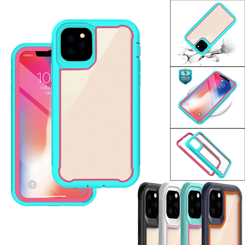 Гибридный сверхпрочный чехол для iPhone 11 Pro Max 2020 ударопрочная прозрачная задняя
