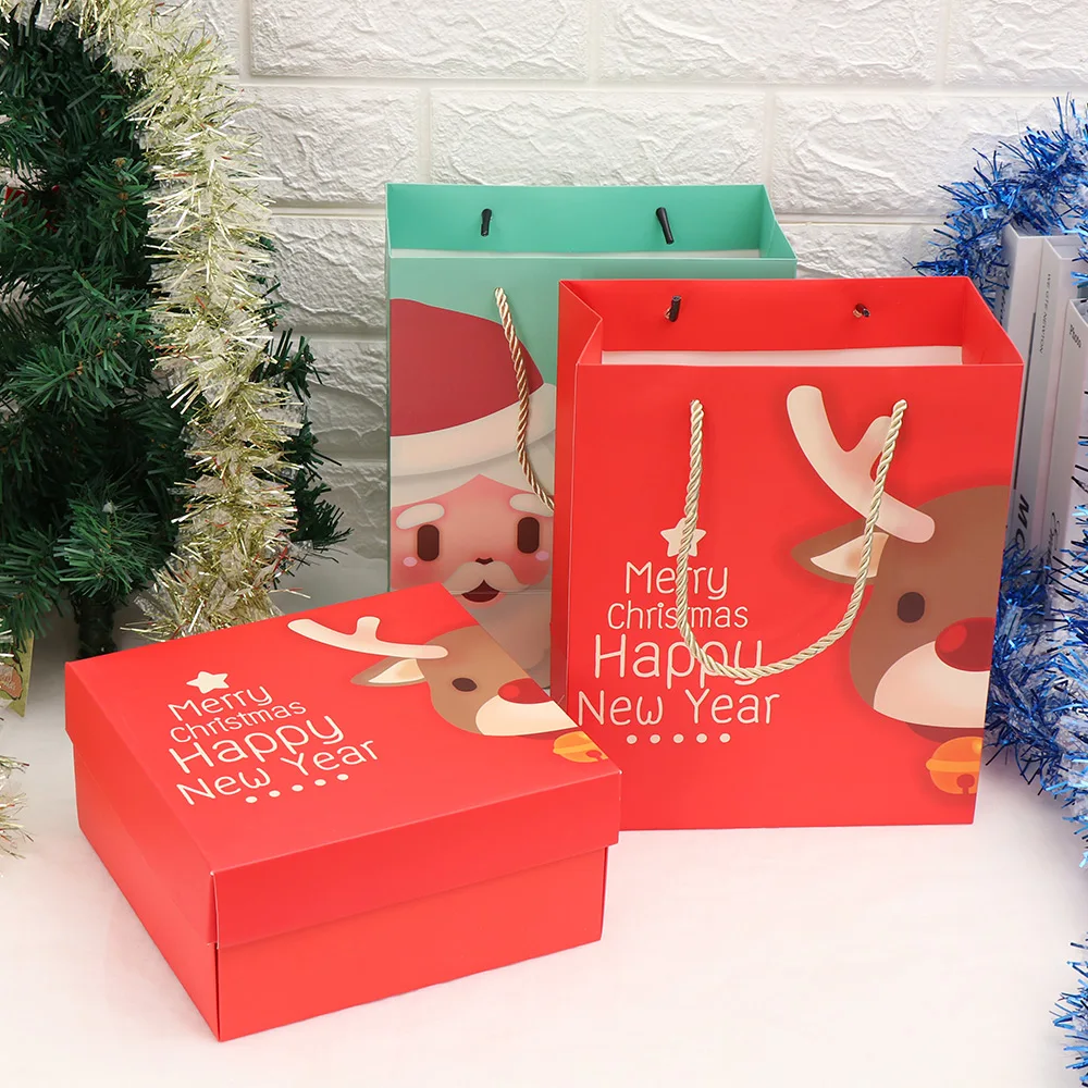 1 шт. креативные рождественские бумажные пакеты для конфет или коробки с рисунком