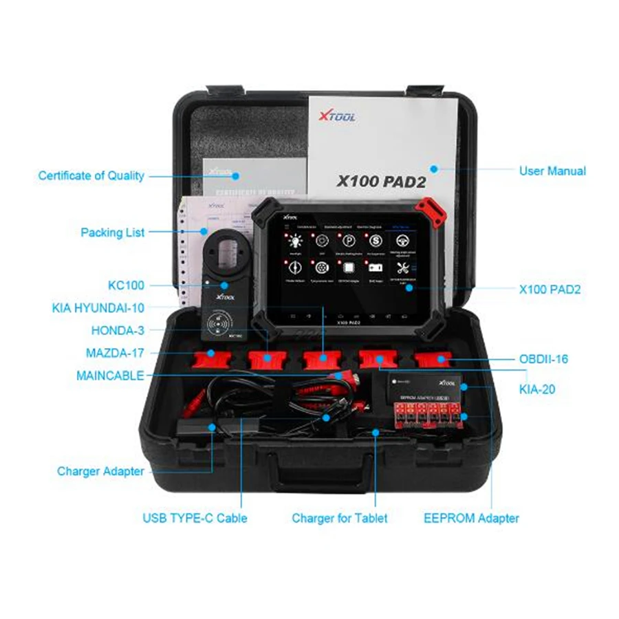 XTOOL X100 Pad2 Pro KC100 полная система авто диагностический инструмент с ключом программист для VW 4th 5th иммобилайзер регулировка одометра
