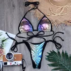 VIKINII 2020, женский купальник с тиснением, сексуальное бикини с градиентом, блестящие женские купальные костюмы, купальный костюм, Новинка