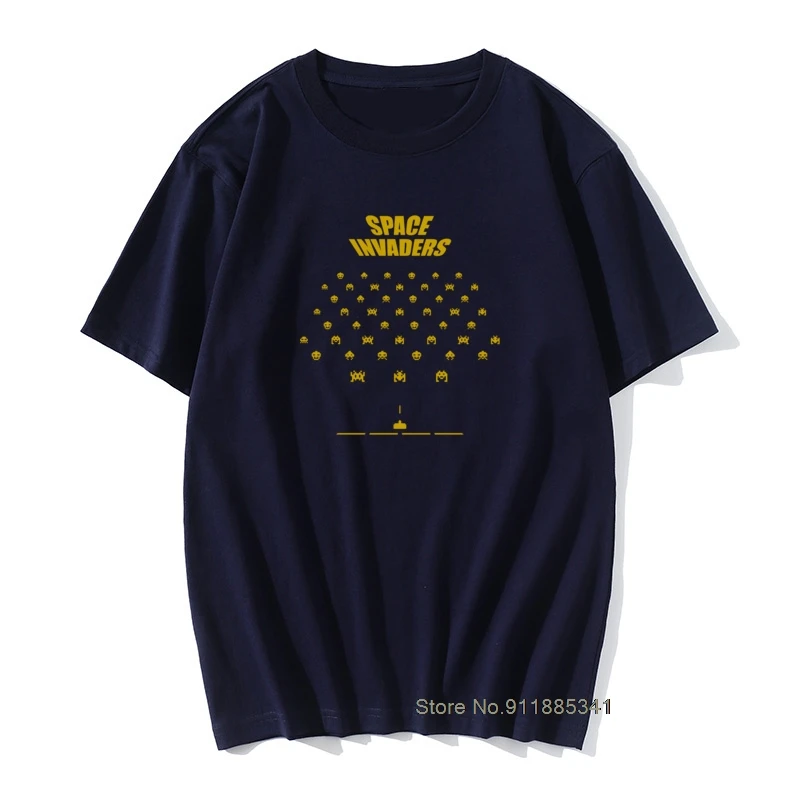 

Футболка мужская Space Invaders, качественная тенниска с круглым вырезом в стиле рок-ролл, 100% хлопок, майка в стиле панк