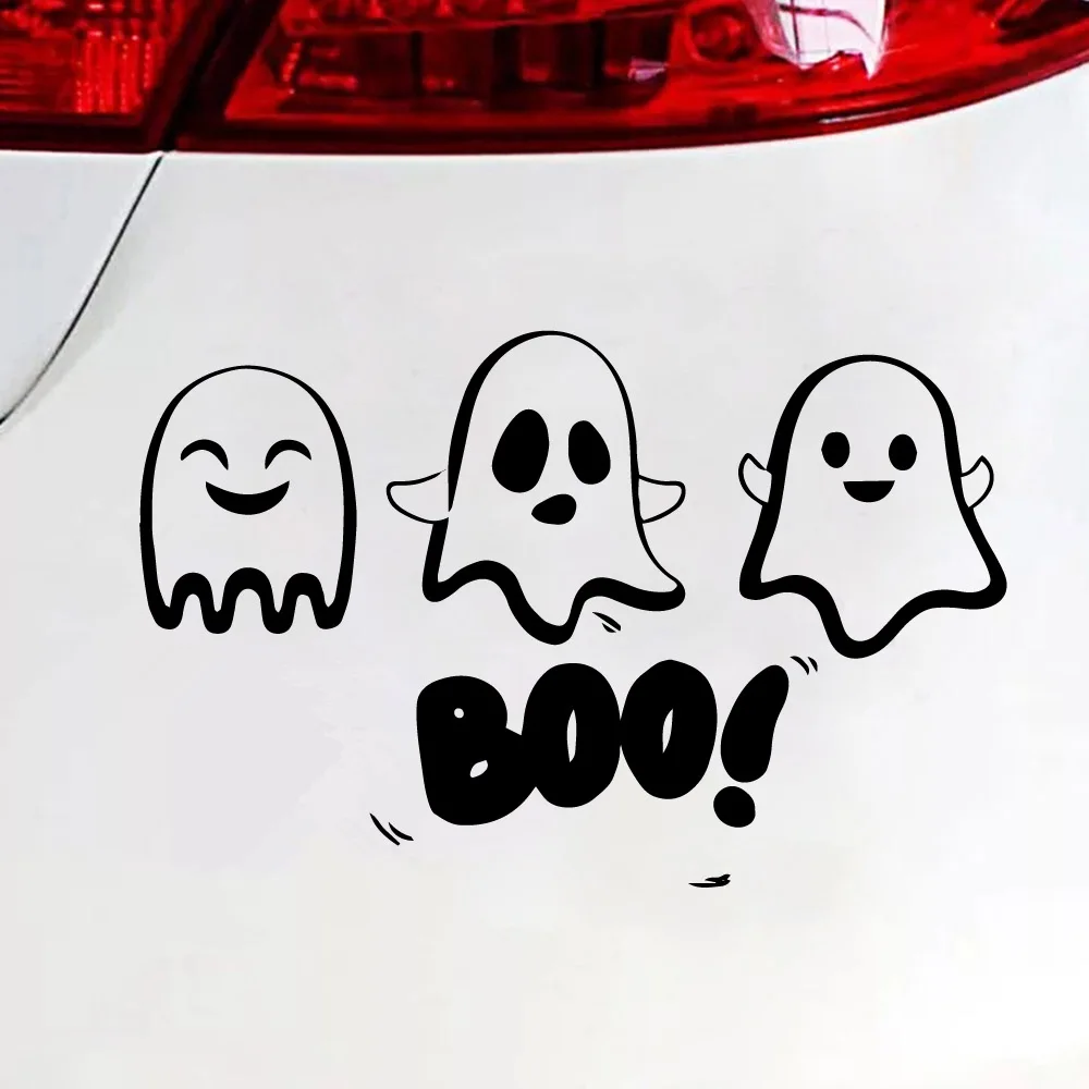 

Art Design Cute Ghost Boo Car Assessoires Vinyl Car Styling Auto Engine Cover Door Window Car Decal