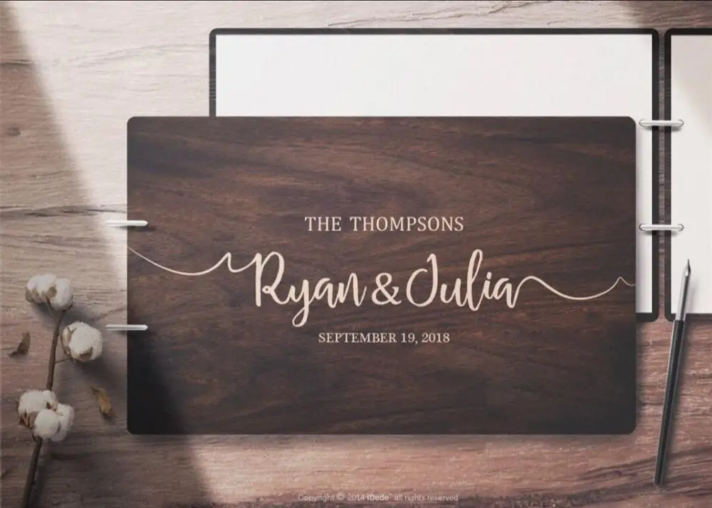 Персонализированная свадебная книга А4 для гостей голая Книга в деревенском