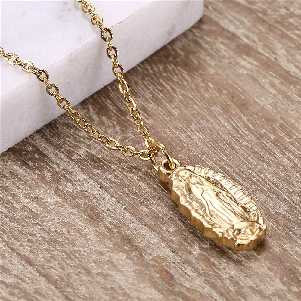 Женская цепочка с кулоном в виде креста из нержавеющей стали|Ожерелья подвеской|