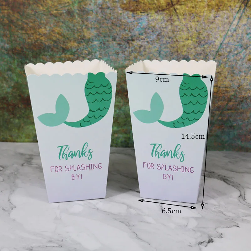12 шт. коробки для попкорна Русалочка хвост под морем подарочные сувениров