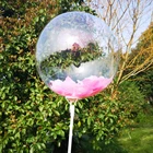 13 дюймов, 18 дюймов, 20 дюймов, Круглый прозрачный бесследный шар, светящийся воздушный шар разноцветных перьев, украшение для дня рождения, Нового года, свадьбы