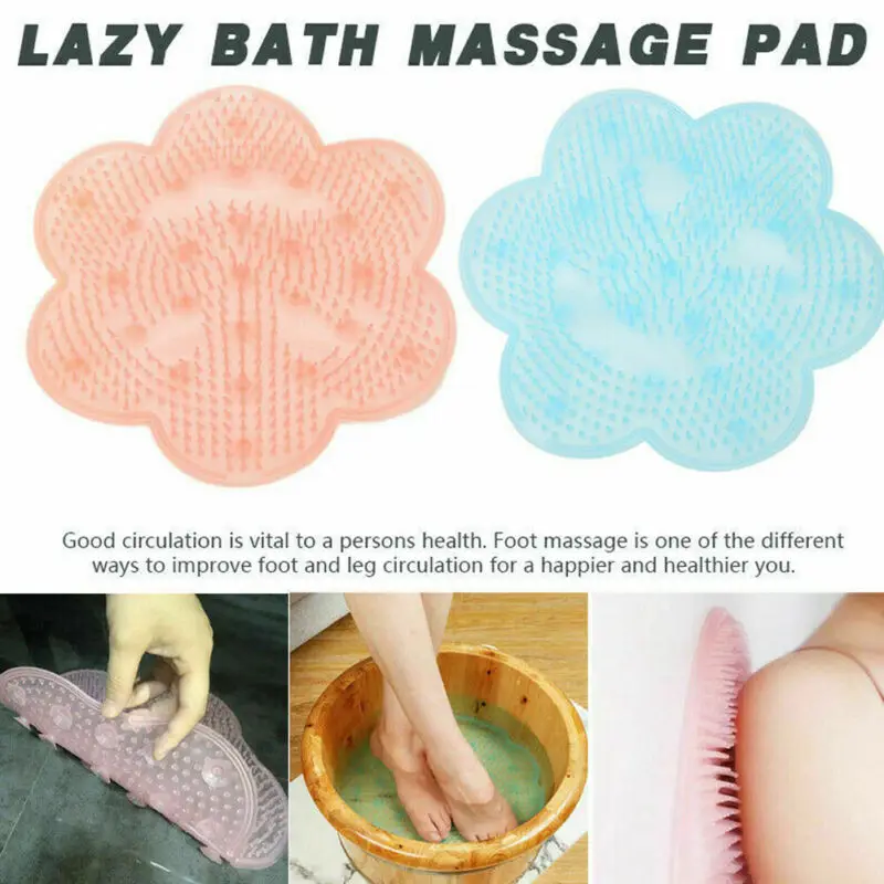 Lazy Bath Massage Pad Silicone Suction Cup Bathroom Shower Mat Non-slip Bat New | Дом и сад