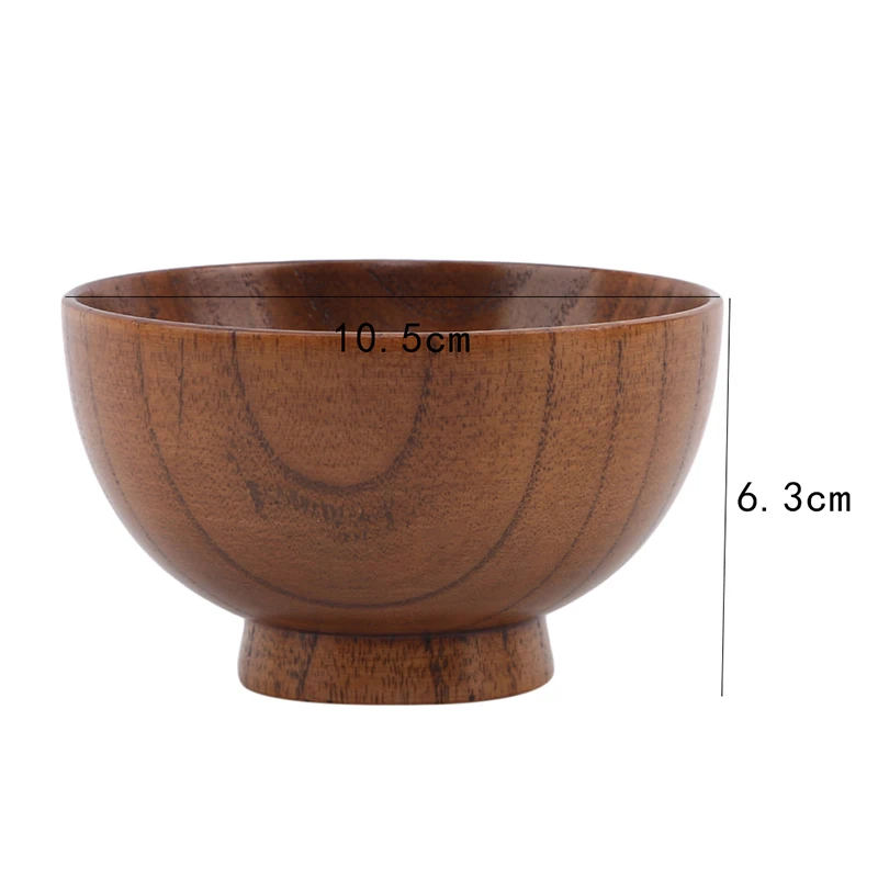 Натуральная Круглая Деревянная миска салат-Лапша для супа рис фрукты