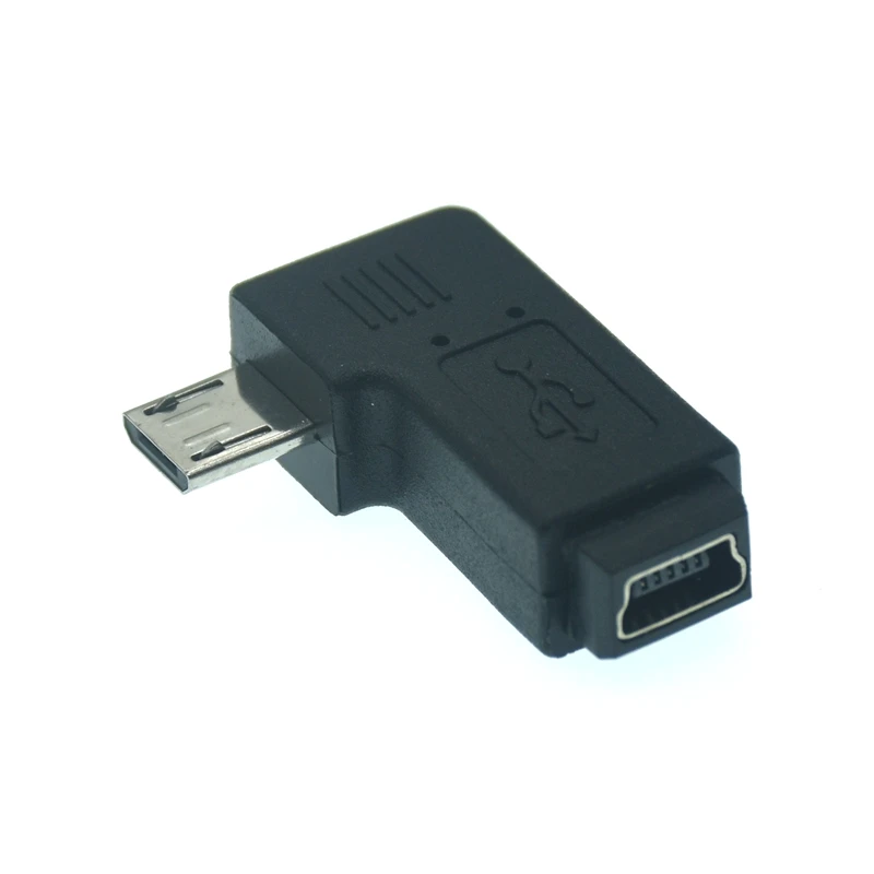 90 градусов левый и правый угловой микро-USB штекер на мини-USB гнездо адаптер