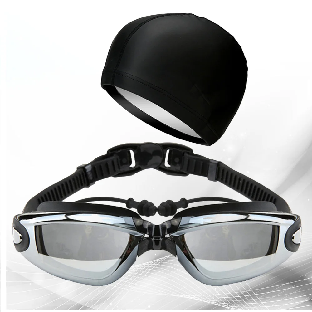 

Swim Cap Swimming Glasses Anti-fog Waterproof Swim Goggles Earplug Pool Equipment for Men Kids Adult Sports Diving Eyewear