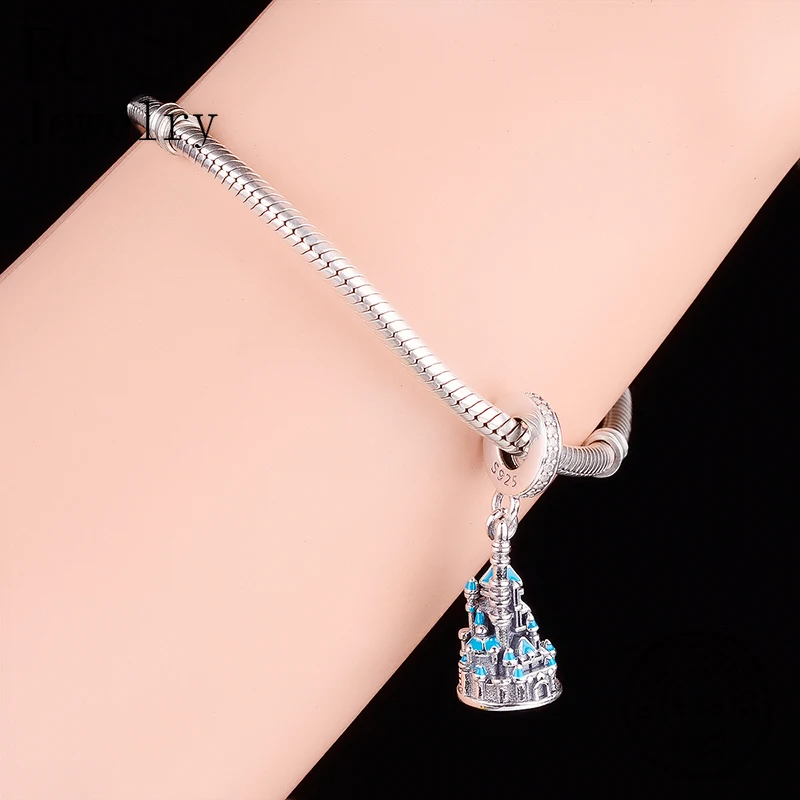 FC ювелирные изделия подходят оригинальные Pandora шармы браслет 925 серебро синяя