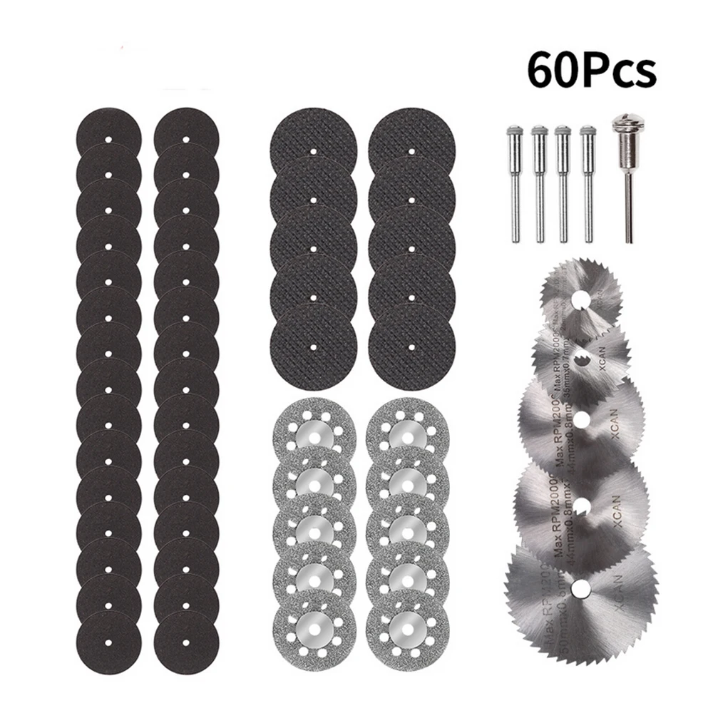 

60Pcs Diamond Cutting Wheels Set for Dremel Rotary Tool Die Grinder Metal Cut Off Disc Woodworking power tool parts