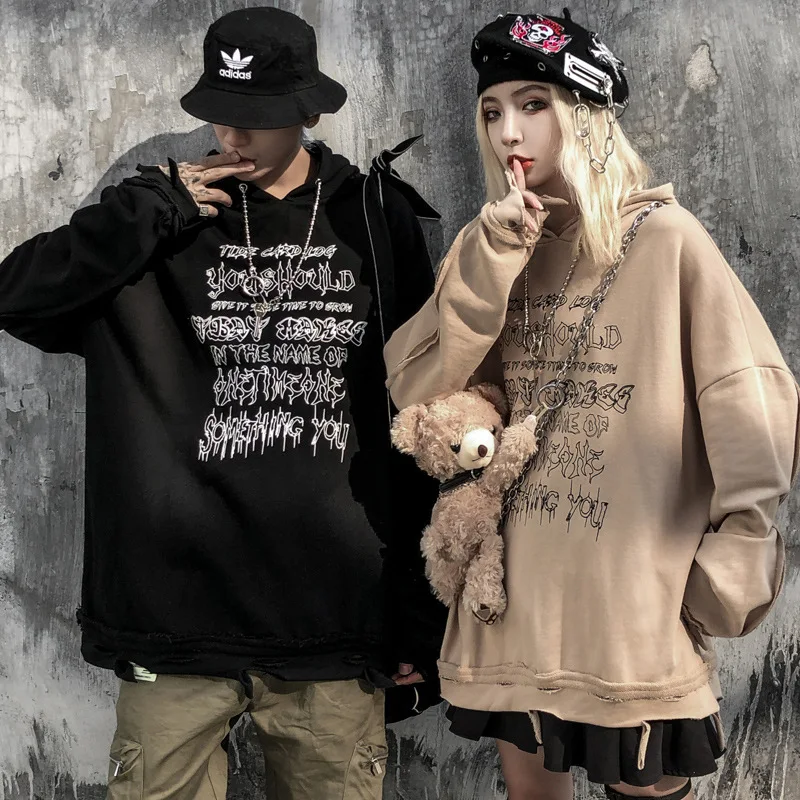 

Eukaaru Street Design Men Oversized Hoodie High Street Mens Hip Hop Pullover Fashion Loose Hoodies Sweatshirt for Boys Girls