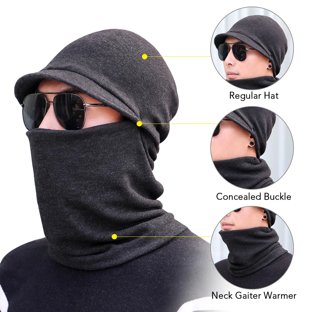 Мужская теплая зимняя шапка маска для лица холодной погоды Обложка шейный шарф