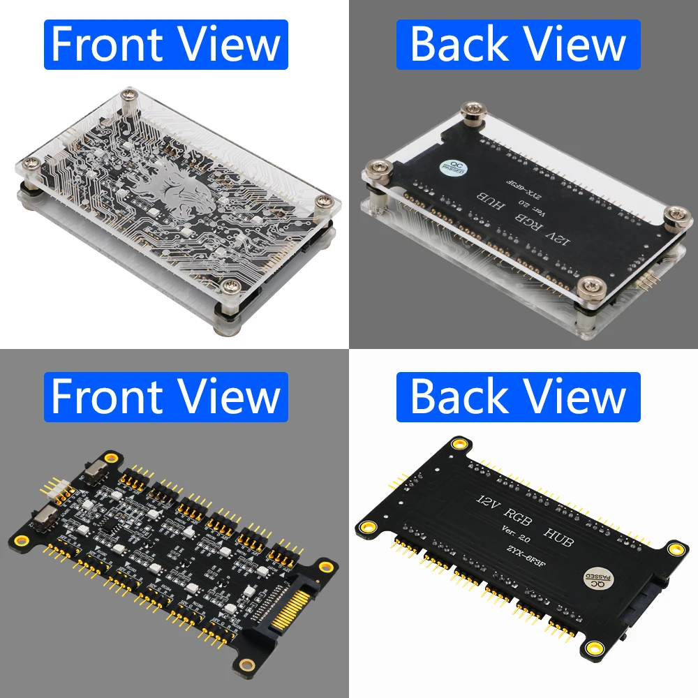 TISHRIC новая версия 12-Ways 12V RGB вентилятор Hub для ASUS/MSI 4-контактный светодиодный