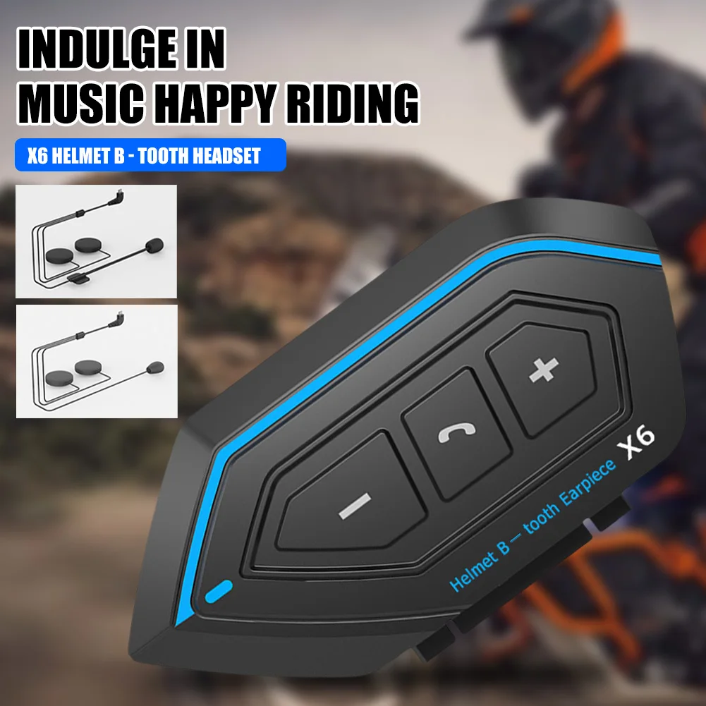 

Motorcycle Helmet Headset Bluetooth-compatible Built-in Microphone Wireless Helmet Earphone Waterproof Hands-free Call Headphone