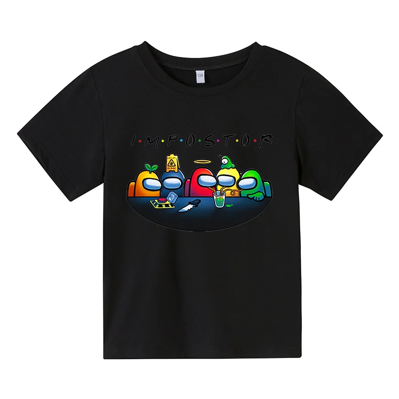 

2021 summer clothes Imposters among us cartoon t-shirt cartoon boys girls children pure cotton fashion short sleeve