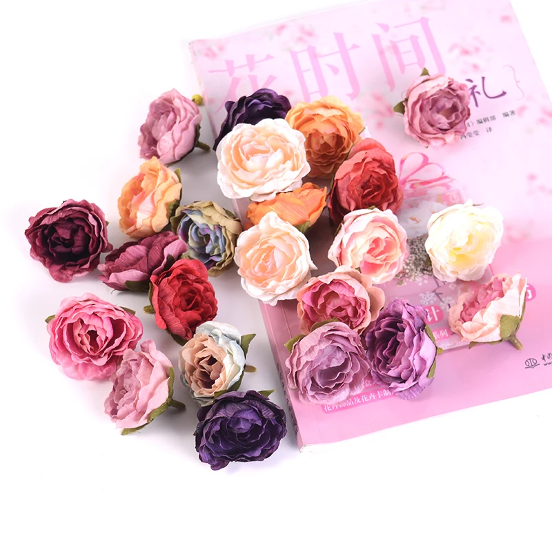 20 шт. 4 см пион искусственная Шелковая Роза высокого качества для свадебной