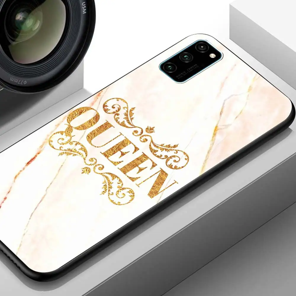 

TPU Case For Honor 30 20 10 Lite Pro Plus Youth King Queen Crown Princess Crown Black Guscio for HONOR 20e 20S 30i Funda Coque