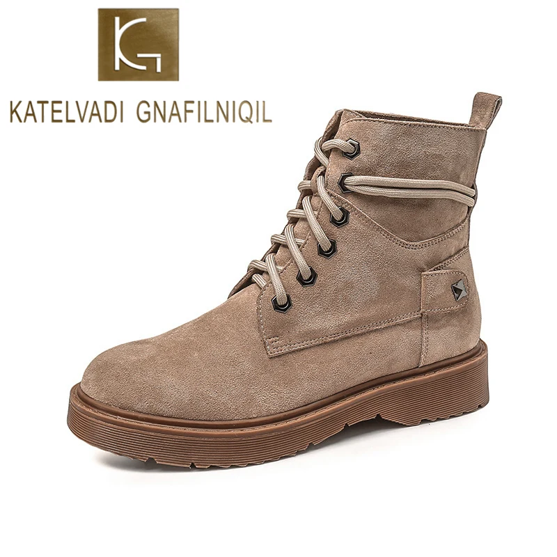 KATELVADI/модные женские полусапожки сезон осень-зима мотоциклетные ботильоны на