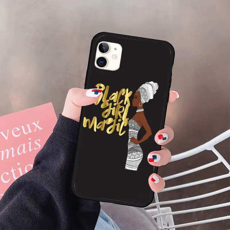 

2bunz Melanin Poppin Aba black girl Phone Case for iPhone 11 12 pro XS MAX 8 7 6 6S Plus X 5S SE 2020 XR