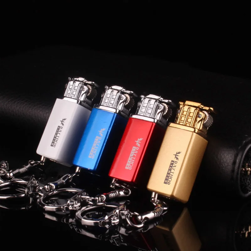 Мини-газовая зажигалка брелок-зажигалка для ключей заправляемая газовая гаджеты
