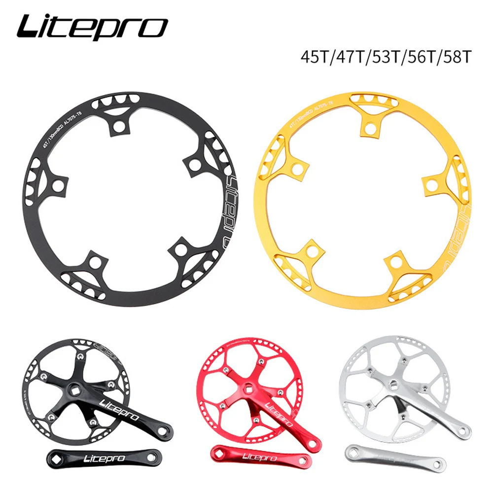 Запчасти для складного велосипеда Litepro кривошипная система 45T 47T 53T 56T 58T BCD 130 мм
