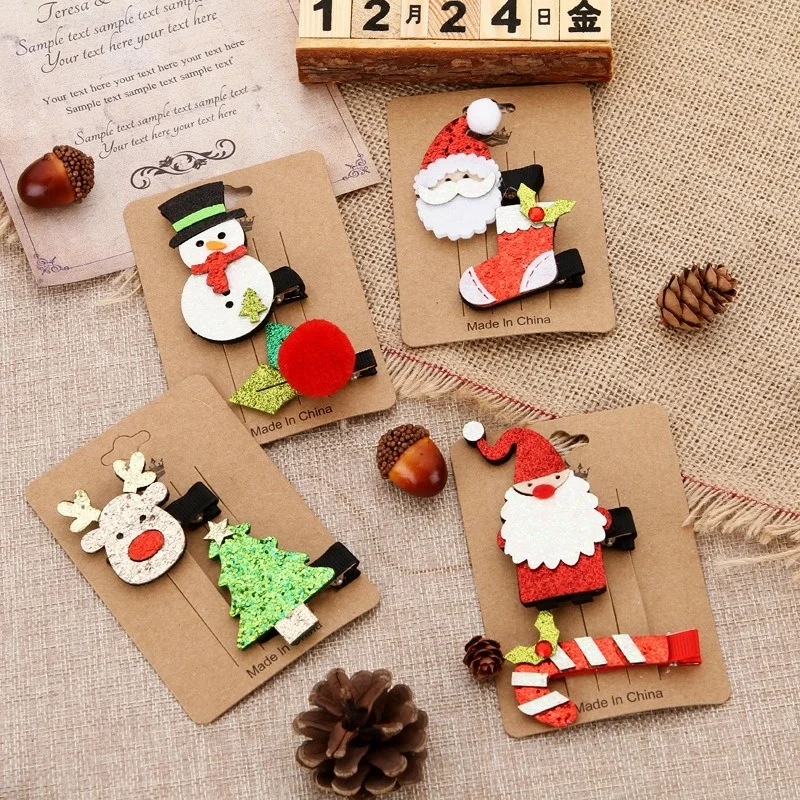 

Christmas Snowman Headdress, Elk, Socks, Christmas Tree Hairpin, Children, Ladies, Hairpin Pair Clips,Santa Claus Hair Ornaments