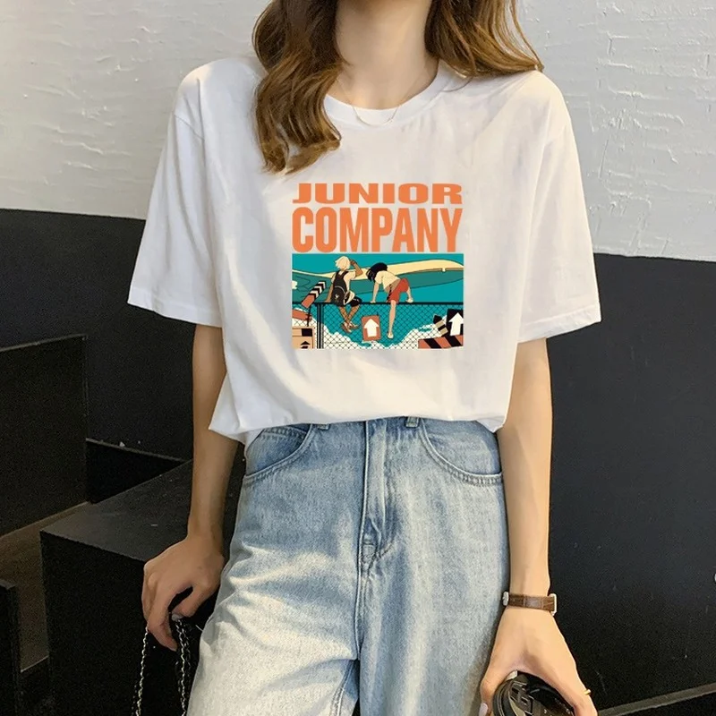 

Summer New Korean Version 2021 Short-sleeved T-shirt Women Loose Half-sleeved Wild Round Neck Top