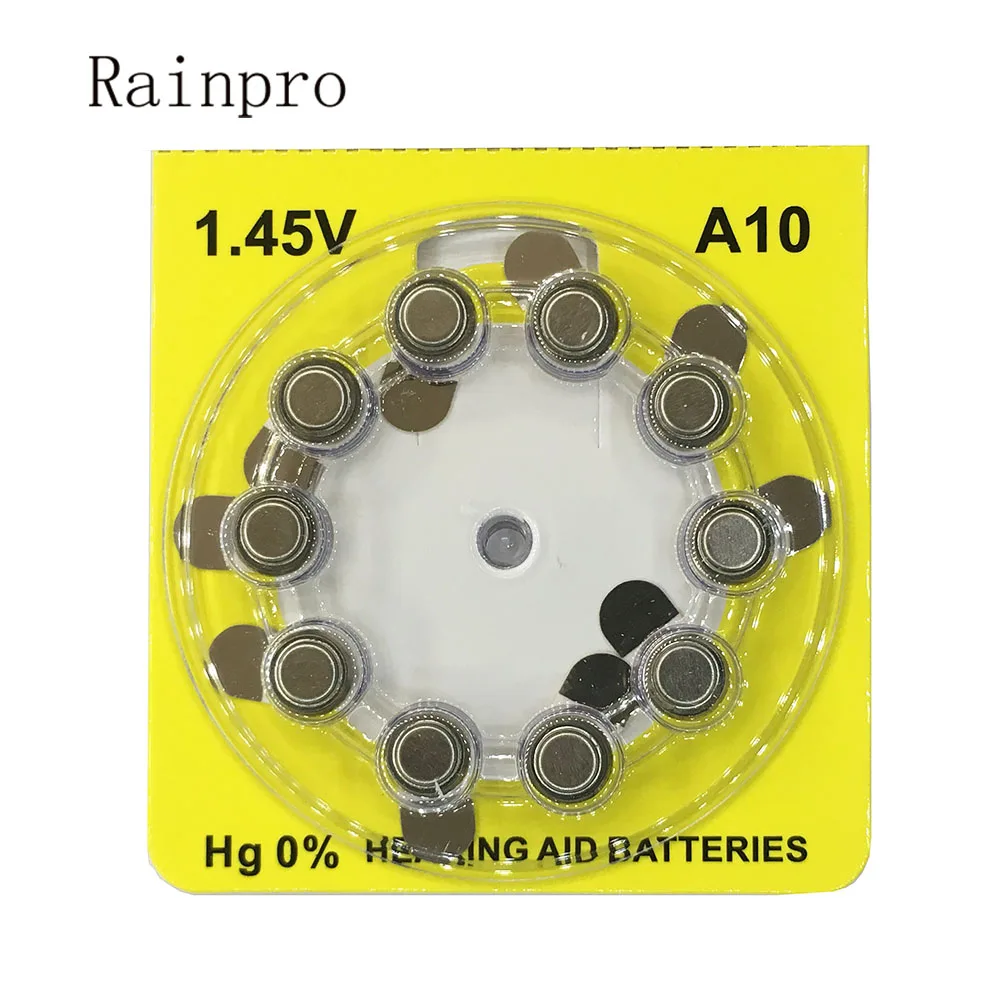 Rainpro 50 шт./лот A10 10 PR70 Цинковый воздушный Аккумулятор для внутреннего слухового