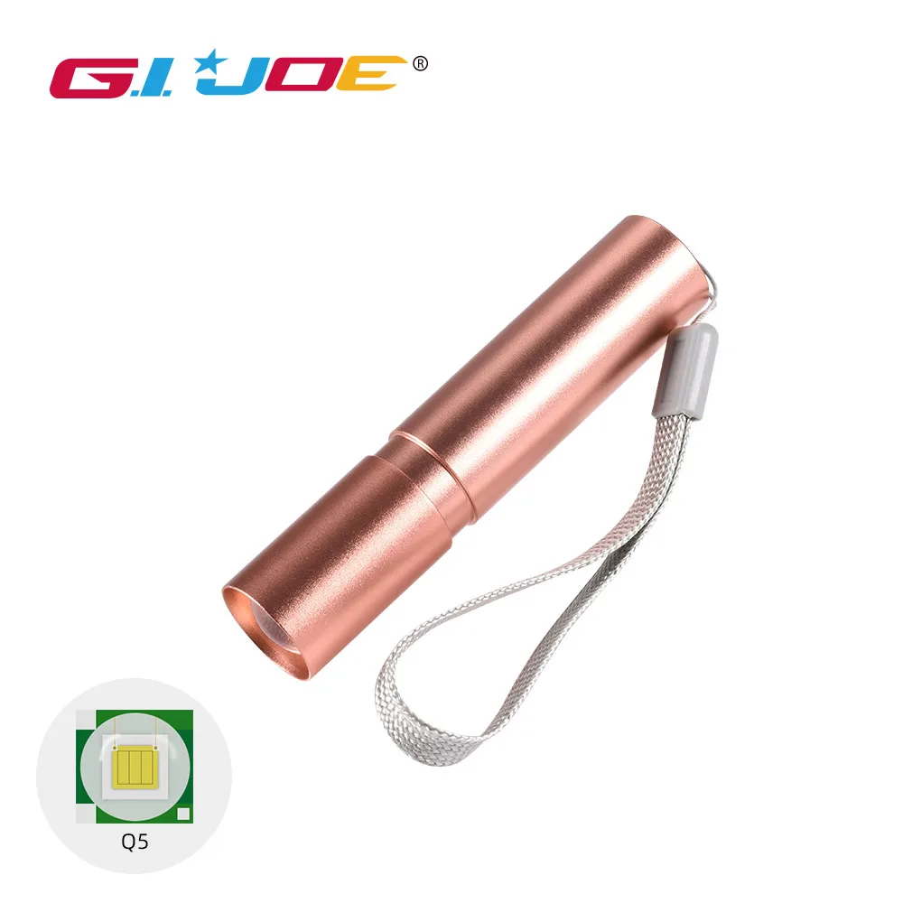 GIJOE Мини светодиодный фонарик Q5 usb Перезаряжаемый водонепроницаемый алюминиевый