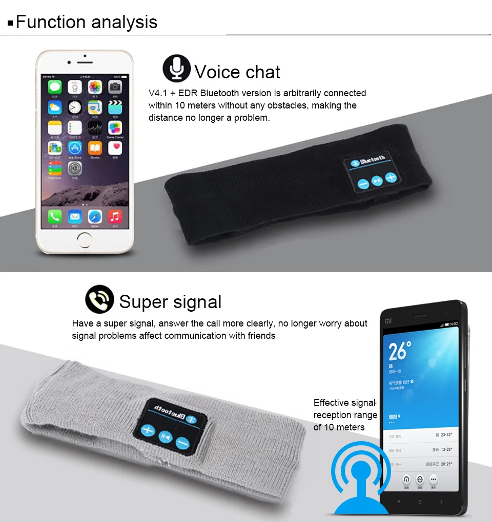 BOJB Bluetooth Музыка головной убор головные уборы для сна Наушники Спикер Runing Headset