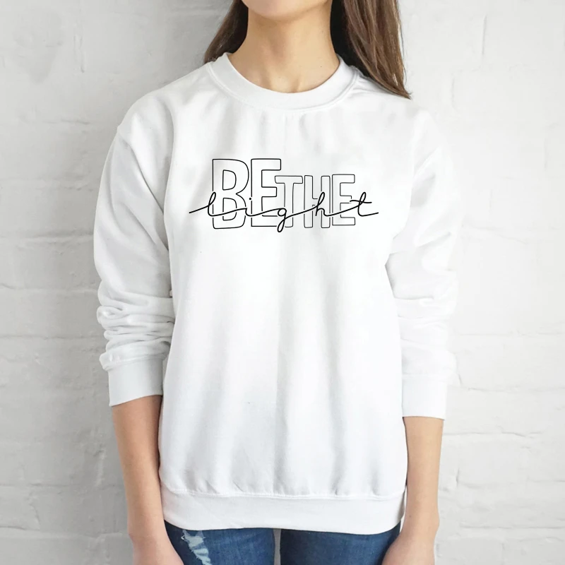 

Be the light funny women fashion cotton casual slogan graphic pure casual sweatshirt grunge tumblr pullovers vintage tops- L301