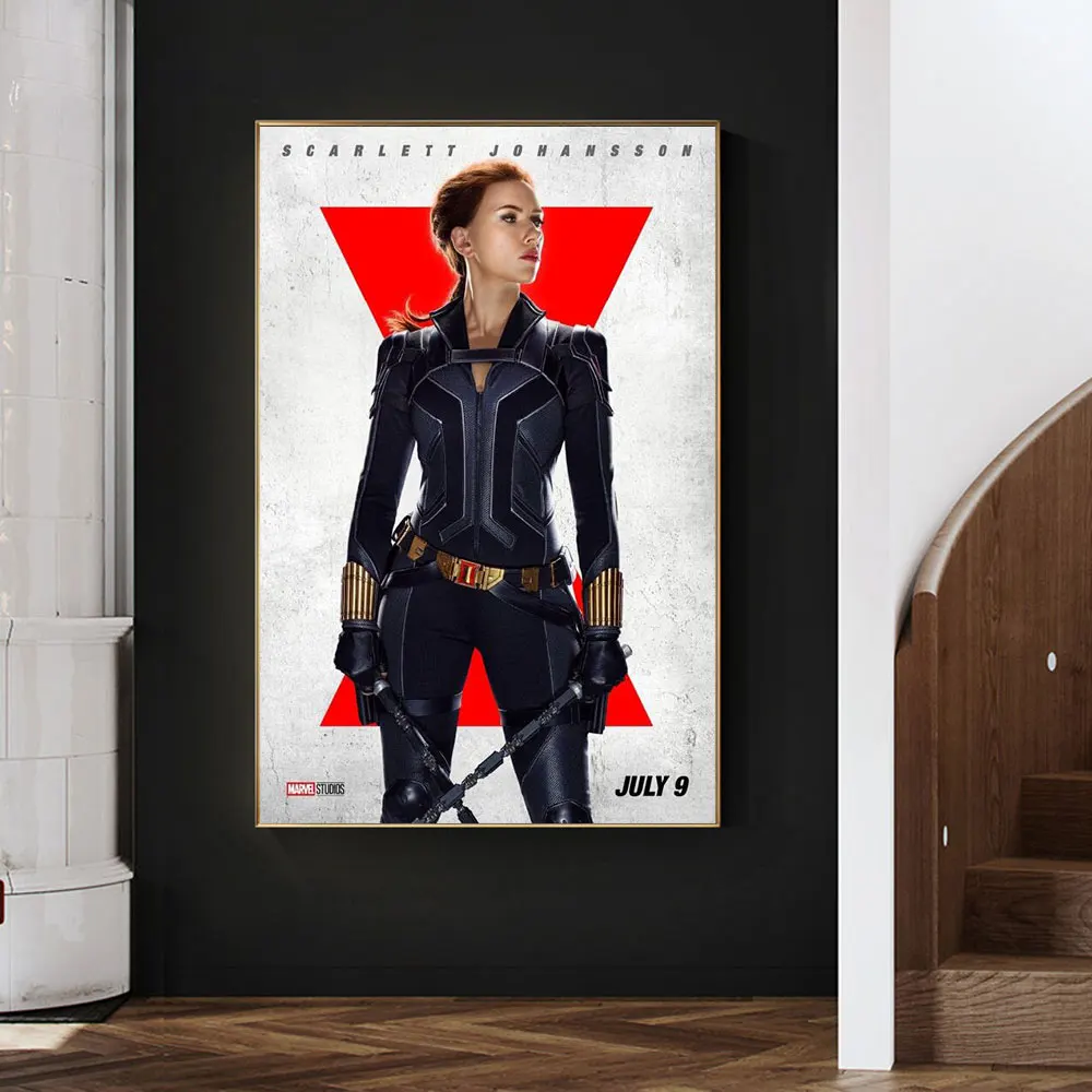 

Marvel Film Figure Printing Canvas Paintings Wall Decor Art Avengers Black Widow Poster Living Room Cuadros Decoration Framless