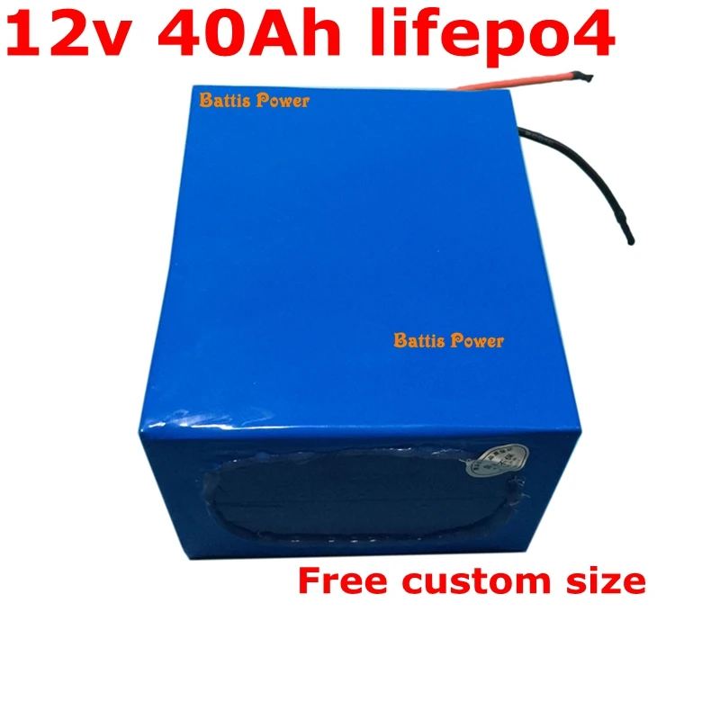 12v 40ah lifepo4 аккумулятор подзаряжаемый BMS 4S 12 8 v для 600 Вт 200 гольф кары инвертор lampkids