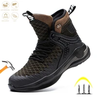 fashion mens safety work shoes indestructible steel toe cap boot anti smashing anti piercing light construction comfort sneakers