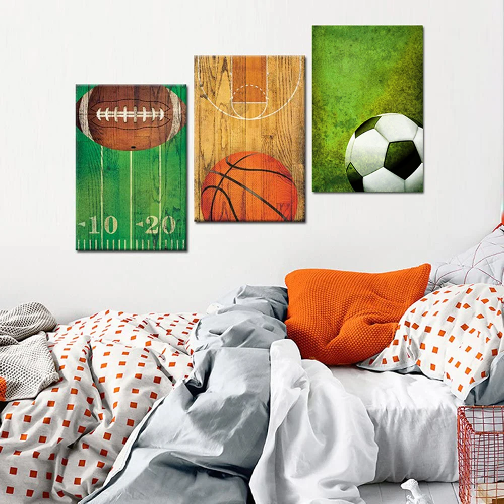 

Ball Sport Basketball Rugby Football Canvas Painting Modern Posters and Prints Wall Art Pictures for Kids Room Home Decoration